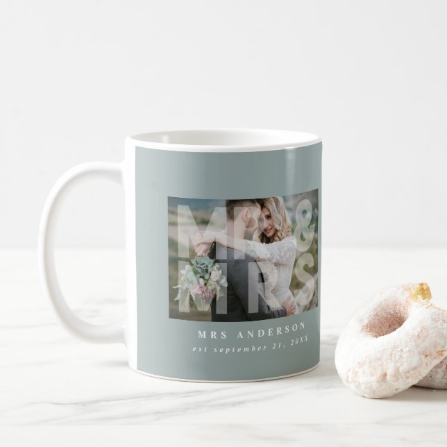 Mug M. et Mme mariage, photo préférez le cadeau (Avec donut)