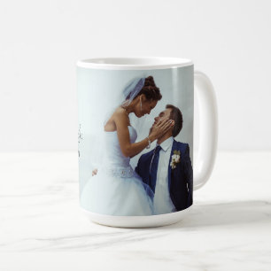 Mug M. et Mme Script Monogram Photo Mariage