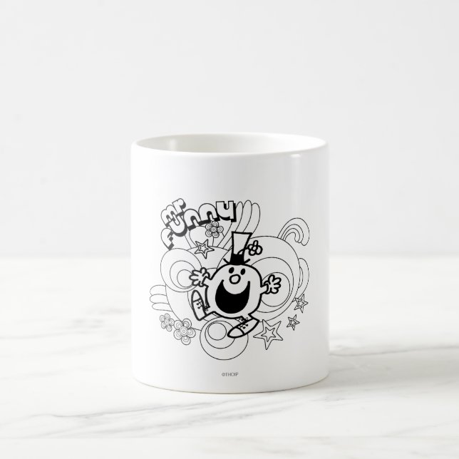 Mug M. Funny | Black & White Swirls & Stars (Centre)