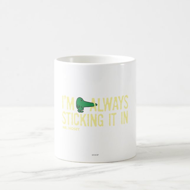 Mug M. Nosey Nosing Autour | Lettres jaunes (Centre)