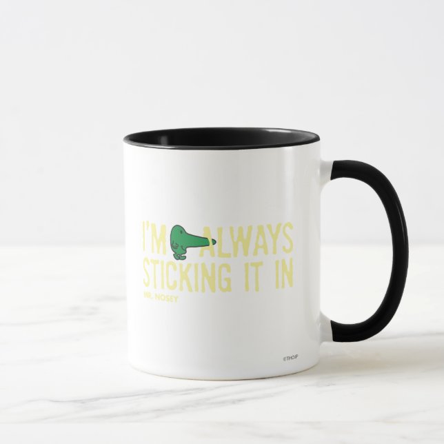 Mug M. Nosey Nosing Autour | Lettres jaunes (Droite)