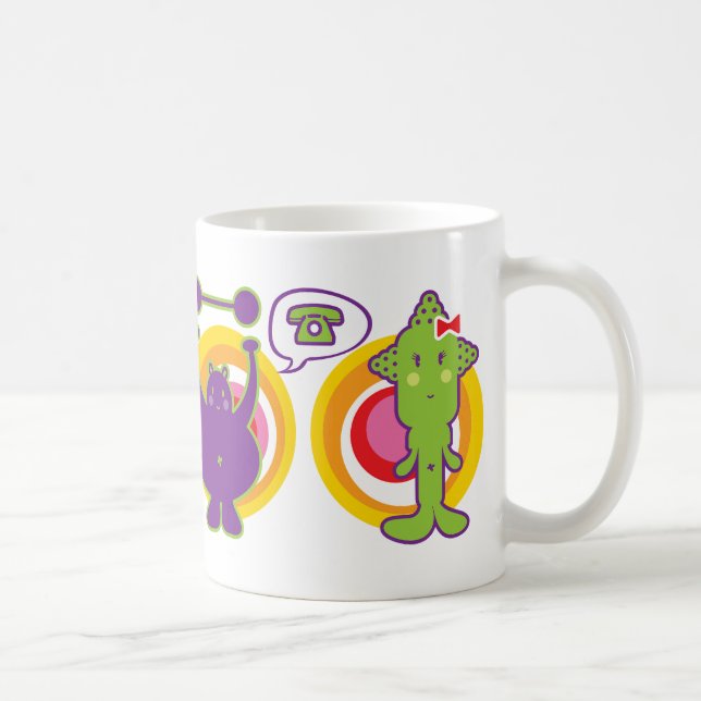 Mug M. Purple & Miss Green Cute Caractère de dessin an (Droite)