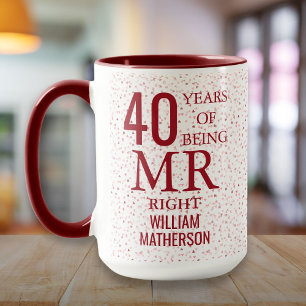 Mug M. Right Fun 40e anniversaire Ruby Hearts