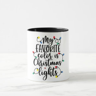 Mug Ma couleur préférée est Santa Claus les lumières d
