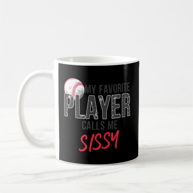 Mug Ma Soeur De Baseball Mon Joueur Préféré M'Appelle  (Gauche)