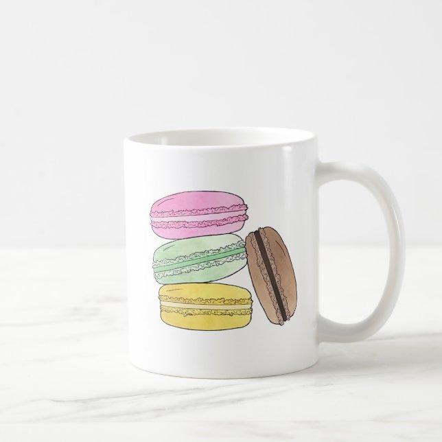 Mug Macaron French Pastry Cookies Macarons Pâtisserie (Droite)