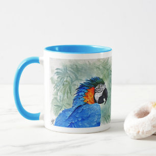 Mug Macaw bleu et or