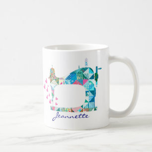 Mug Machine à coudre à coudre à billes turquoise
