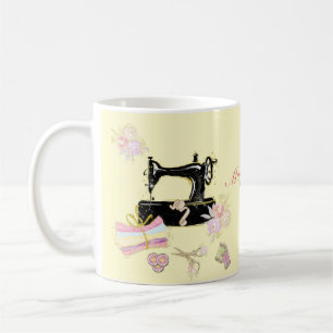 Mug Machine à coudre vintage et tissu