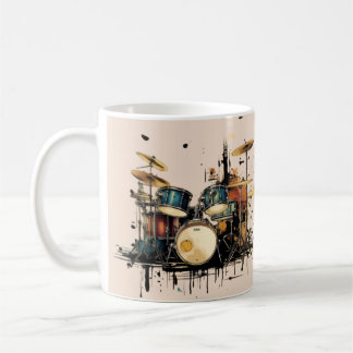 Mug Machine à tambour colorée. Instrument de musique