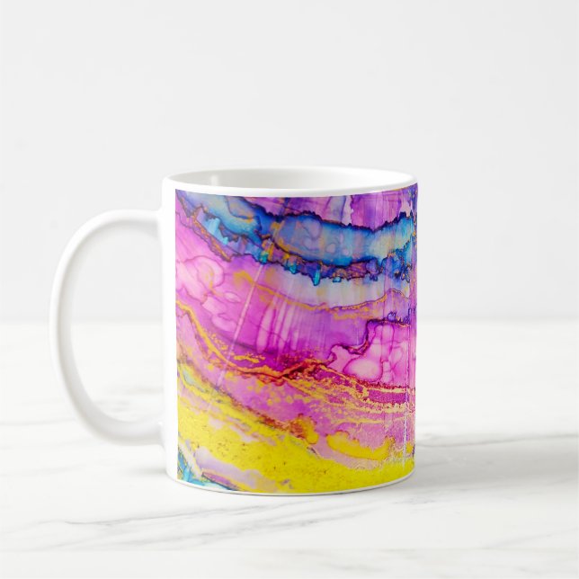Mug Macro de nuages colorés, plaque d'encre. (Gauche)