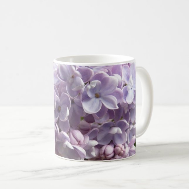 Mug Macro Photo de Fleurs Lilac Violet Pâle (Devant droit)