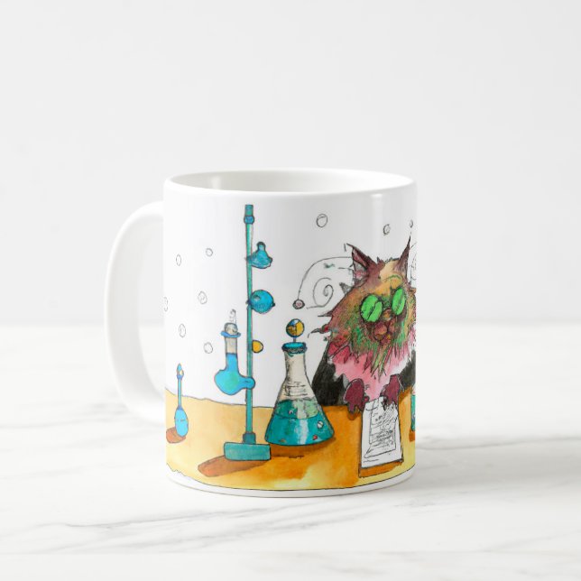 Mug Mad Scientist Chat Mug, Cadeau Pour Les Scientifiq (Devant gauche)