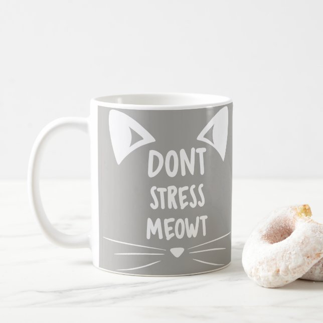 Mug Madame Gift de Kitty de blanc gris - ne soumettez (Avec donut)