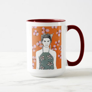 Mug Madame rose de fleur - orange