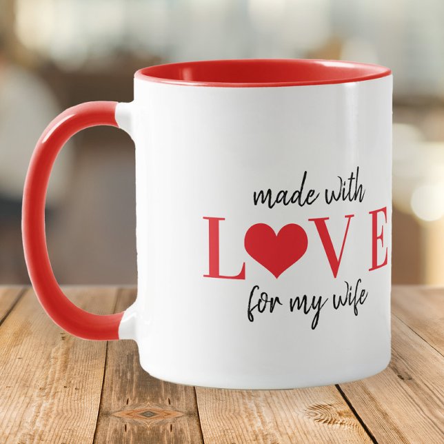 Mug Made with love for my wife typography Valentines (Créateur téléchargé)
