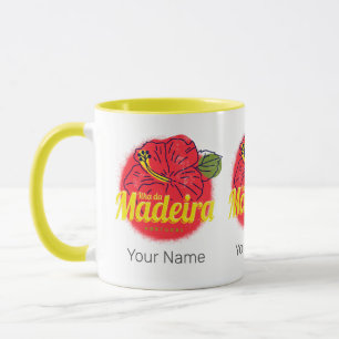 Mug Madeira Hibiscus Flower Island Portugal Souvenir