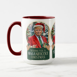 Mug MAGA Christmas Trump Père Noël Snow Globe Large