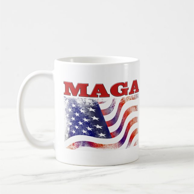 Mug MAGA étoiles et rayures demi-texte (Gauche)