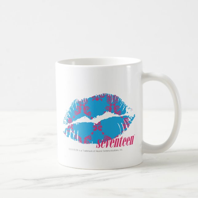 Mug Magenta-Aqua de damassé (Droite)