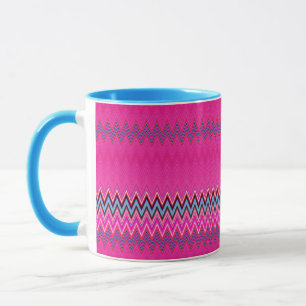 Mug Magenta et Zigzag bleu