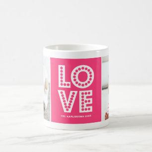 Mug Magenta Love Marquee Saint Valentin Photo personna