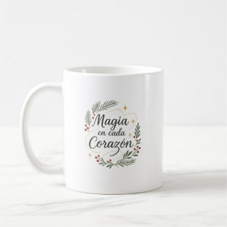 Mug ✨ Magia en Cada Corazón – Caligrafía Navideña 