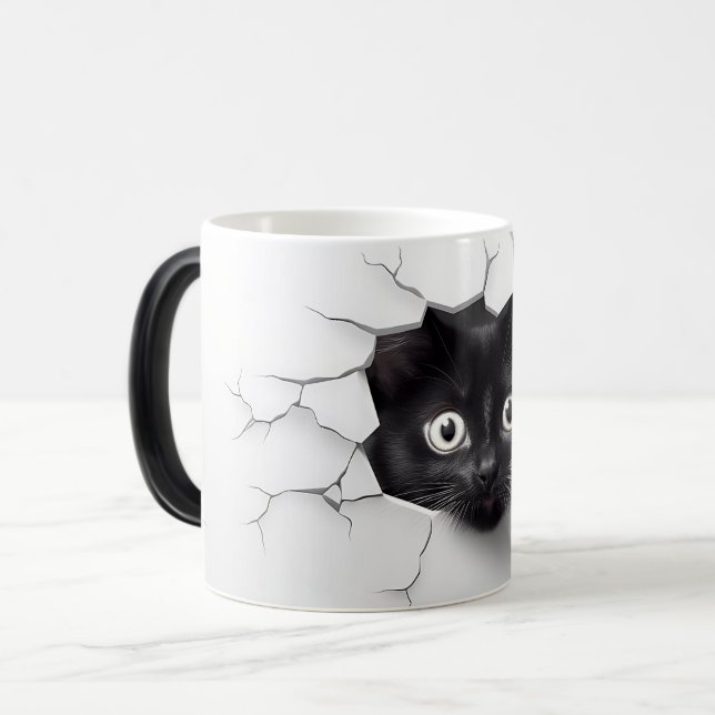 Mug Magic 3D Black cat (Devant gauche)