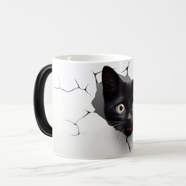Mug Magic 3D Black cat (Devant gauche)