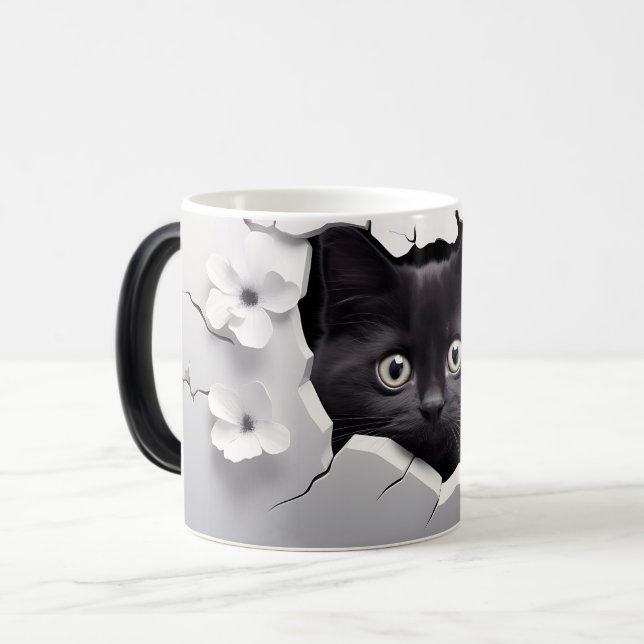 Mug Magic 3D Black cat (Devant gauche)