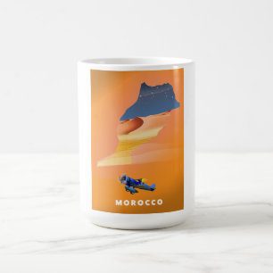 Mug Magic Affiche de voyage carte illustrée du Maroc impress