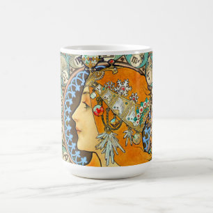 Mug Magic Alphonse Mucha Art Nouveau Zodiac