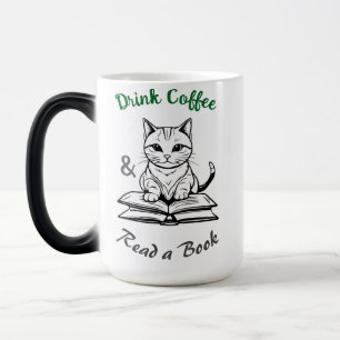 Mug Magic Amoureux des livres, buvez du café, joli chat à la