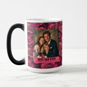 Mug Magic Anémones roses Floral Père Papa Souvenir