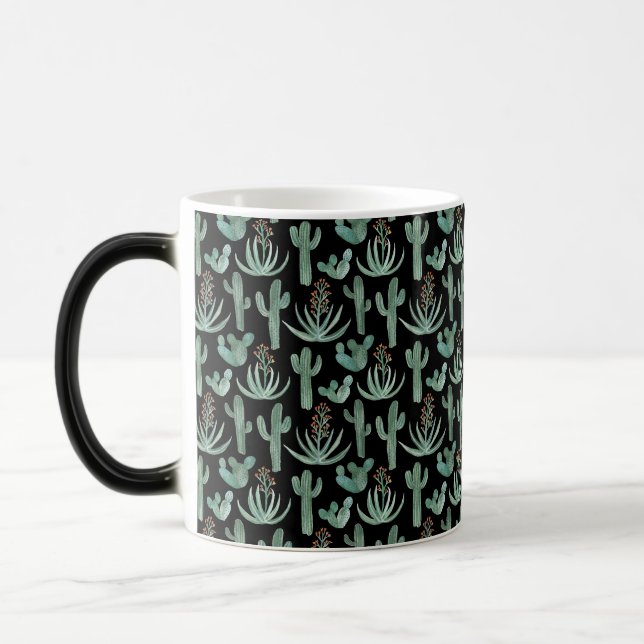 Mug Magic Aquarelle Cactus & Succulent Motif du désert Noir (Gauche)