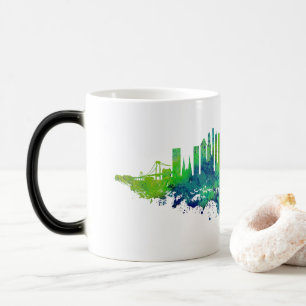 Mug Magic Aquarelle Skyline de New York en bleu et en citron