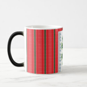Mug Magic arrière - plan rayé rouge et vert