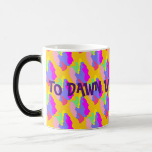 Mug Magic Aube avec amour violet jaune minuscule bouffées mo