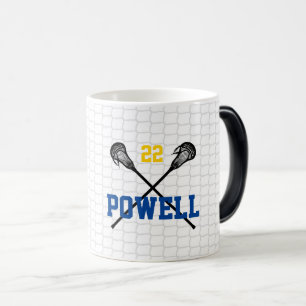 Mug Magic Bâtons de crosse Objectif net Numéro d'équipe Nom