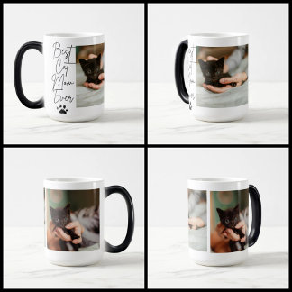 Mug Magic Black cat meilleur chat maman photo collage