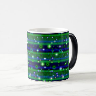 Mug Magic Bleu vert rayures avec étoiles et Raindrops