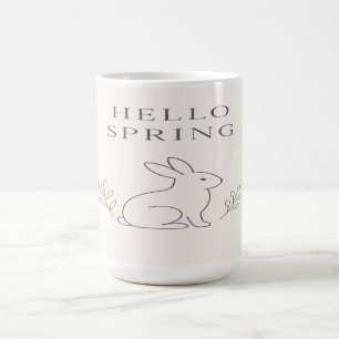 Mug Magic Bonjour Ligne Artistique Minimaliste de Lapin de P