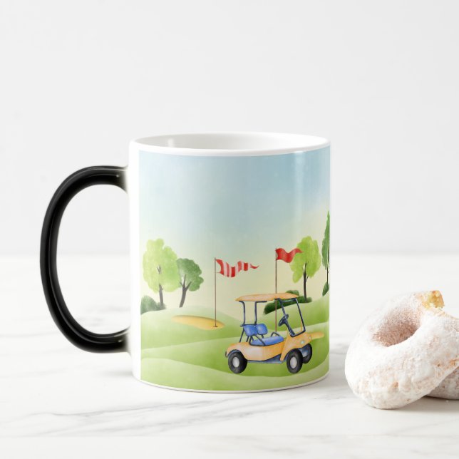 Mug Magic Bouge de café de Golfer (Avec donut)