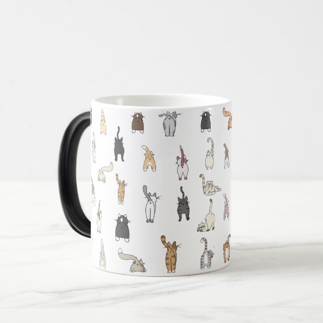Mug Magic Boutons de chat, Dame de chat folle, Boutons de ch (Devant gauche)