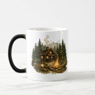 Mug Magic Cabane rustique de forêt Feu de camp