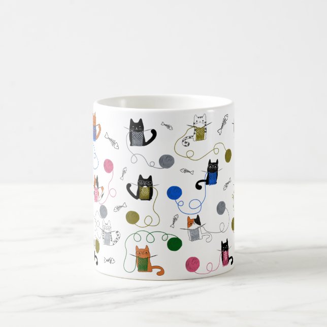 Mug Magic Cadeau Tricot Chat, Chat Avec Fil, Cadeau Maman Ch (Centre)