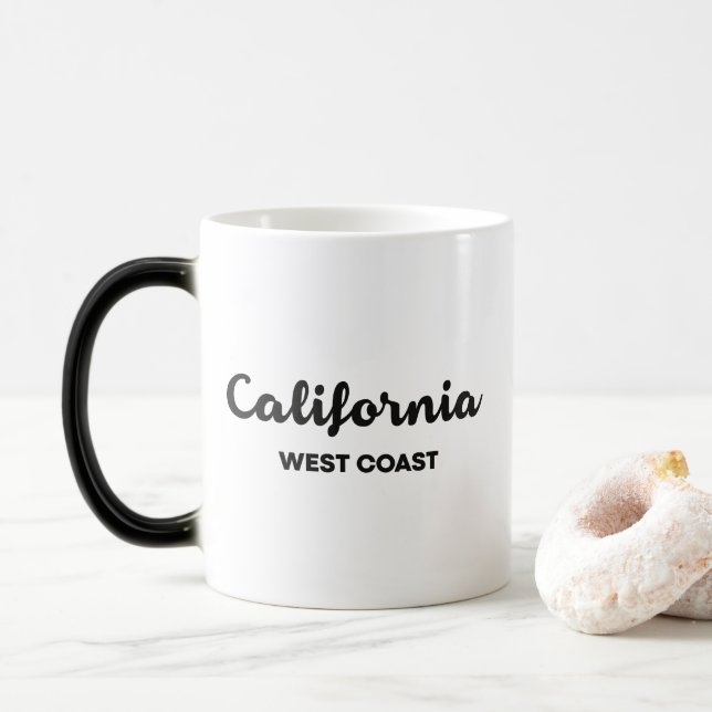 Mug Magic Californie Côte Ouest Nice Design Texte (Avec donut)