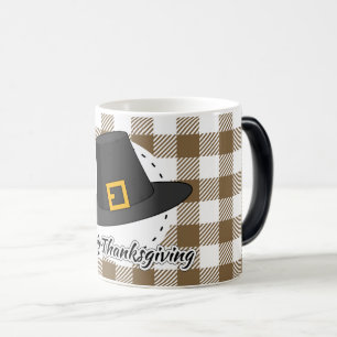 Mug Magic Casquette pèlerin noir sur plan Brown - Thanksgiv