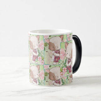 Mug Magic Charming Chat Girl avec Vintage Floral