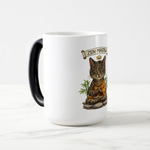 Mug Magic Chat maître Zen drôle chat gris tabby cadeau 
